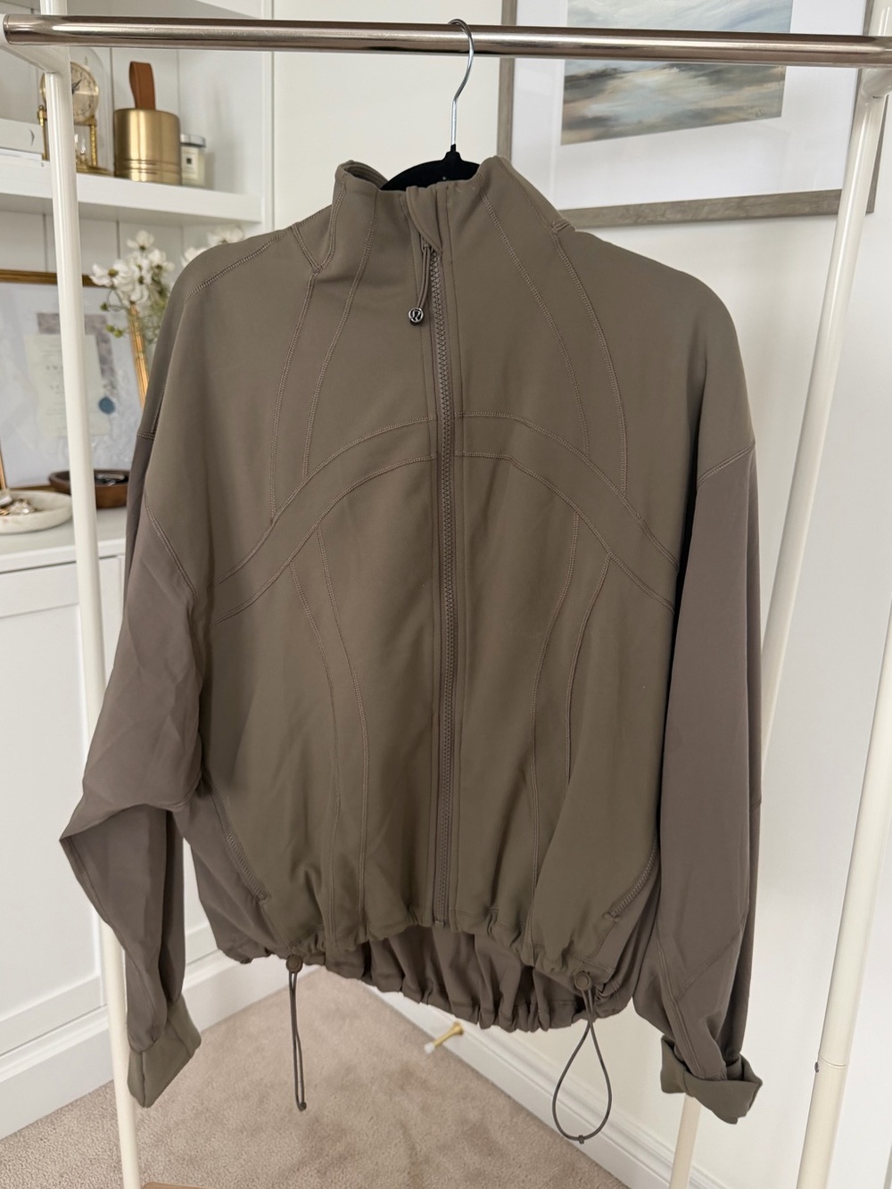 lululemon athletica Women's Taupe Full-Zip Bomber Jacket
